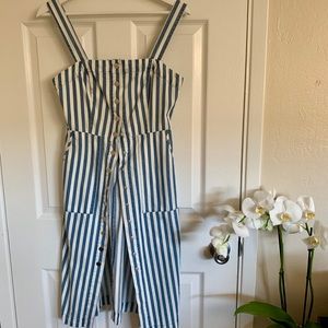 New Striped Forever21 Midi Button-down dress
